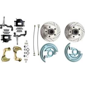 154771bk Oer Authorized 1964-74 Gm A F X-body Front Disc Brake Kit Drilled/slotted Rotors Black