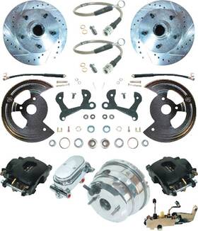 Tr104123 The Right Stuff Detailing 1959-64 Front Power Disc Brake Conversion Set With 11 Inch Drilled Rotors And Chrome