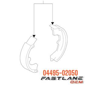 04495-02050 Toyota 2003-2008 Corolla Rear Drum Brake Shoes Set New Oem