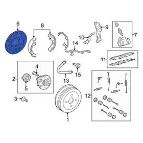 4704452100 Toyota Oe For Yaris 2007-2018 Rear Left Brake Backing Plate