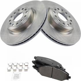 Bka18657 Trq Front Brake Pad And Rotor Kit Pads Ceramic Compatible