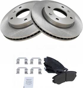 Bka12020 Trq Bka18755 Front Disc Brake Rotor And Metallic Pad Kit Set