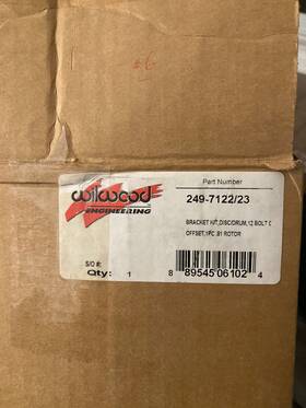 249-7122 Wilwood 889545061024 Bracket Kit Disc/drum - Fdl 249-7122/23 12 Bolt Chevy 2.75 Offset