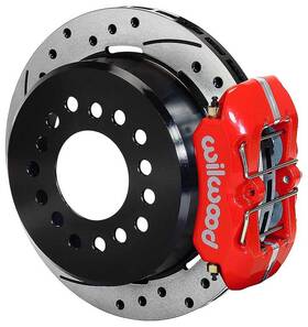14011395dr Wilwood Performance Brakes 1957-79 Mopar Low Profile Rear Disc Brake Conv Set Red Calipers Drilled Slotted