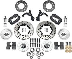 14011491d Wilwood Performance Brakes 1955-57 Pro Series Front Brake Set With Black Powder Coat Caliper And 11 Inch