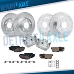 11.10" Front Rear Drilled Rotors Brake Pads Calipers For 2003-2011 Honda Element. Fixed Price $271.11.