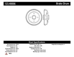 Rear Brake Drum Beck Arnley 083-1996 Replaces 123.40006 Fits Honda Civic. Fixed Price $36.90.