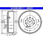 Brake Drum-original Ate 480051 Fits 92-95 Vw Eurovan. Fixed Price $137.49.