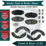 Bosch Oem Front Pads & Rear Shoes For 1999-2001 Honda Odyssey Lifetime Warranty. Fixed Price $90.77.