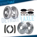 Front Drilled Rotors Brake Pads Rear Drum Shoes Kit For 2006 - 2011 Honda Civic. Fixed Price $129.33.