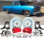 Cpp X-10 Big Brake 13IN Front Kit 1973-1987 C10 5-LUG Red Calipers Sealed Hubs. Fixed Price $1263.90.