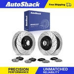 Front Rear Drilled Slotted Brake Rotors Ceramic Pads 2011-2014 Ford Mustang. Fixed Price $113.36.