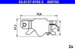 Accessory Kit, Parking Brake Shoes Ate 03.0137-9702.2. Fixed Price $27.87.