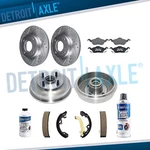 Front Rotors Brake Pads And Rear Drums Shoes 2000 - 2004 Ford Focus. Fixed Price $227.74.