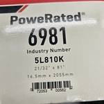 Gates Powerated Green Aramid Belt 6981 5L810K 21/32 X 81" 16.5 2055MM. Fixed Price $33.06.