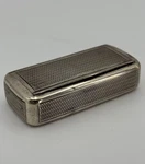 Antique German 800 Silver Snuff Box Engine Turned Gilt Interior Pill Rectangle. Fixed Price $175.00.