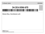 Genuine Bmw Brake Disc, Ventilated, Left 34-20-6-896-673 New. Fixed Price $176.98.