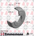 Zimmermann Brake Drum 250.1771.00. Fixed Price $82.24.