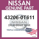 Genuine Nissan 43206-0T611 Drum-brake Rear 432060T611 Oem. Fixed Price $100.60.