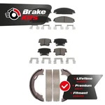 Front Rear Ceramic Brake Pads & Parking Shoe Kit For 2006-2023 Dodge Charger. Fixed Price $73.62.