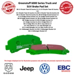 Ebc Greenstuff Brake Pad Set Front For Dodge / Jeep Volkswagen Chrysler. Fixed Price $135.34.
