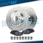 Rear Drilled Rotors Ceramic Brake Pads W/ Hardware For 2014 - 2023 Jeep Cherokee. Fixed Price $94.55.