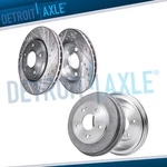 Front Drilled Brake Rotors + Rear Drums For 1997 1998 1999 2000 2001 Honda Cr-v. Fixed Price $116.59.