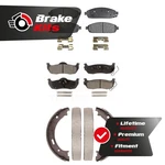 Front Rear Ceramic Brake Pads Parking Shoe Kit For 2005-2010 Jeep Grand Cherokee. Fixed Price $100.09.