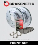 Front Brakenetic Sport Drill Slot Rotors + Ceramic Pads 35.35007.11. Fixed Price $209.00.