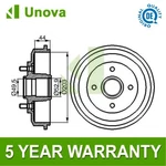 Brake Drum Rear Unova Fits Ford Focus 1998-2005 + Other Models. Fixed Price $133.24.