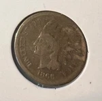 1866 Better Date Indian Head Cent Grades Good Actual Coin #7103. Fixed Price $70.00.