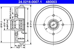 Ate 24.0218-0007.1 Brake Drum For Audi, Seat, Vw. Fixed Price $56.86.