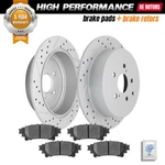 Rear Drilled Rotors + Brake Pads For Toyota Highlander Sienna Lexus RX350 RX450H. Fixed Price $70.39.