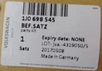New Genuine Oem Volkswagen Drum Brake Shoe Spring Kit 1J0-698-545. Fixed Price $30.00.