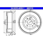 Brake Drum-original Ate 480310 Fits 02-05 Rover Freelander. Fixed Price $96.54.