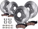 Detroit Axle Front Rear Drilled Rotors Brake Pads For Silverado Sierra Yu. Fixed Price $308.95.