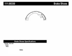 Brake Shoe Set Centric Parts 111.00330. Fixed Price $112.78.