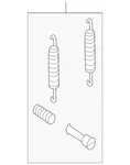 Genuine Volkswagen Park Brake Shoes Mount Kit 7P0-698-545. Fixed Price $44.45.