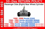 Genuine Oem Honda Passenger Side Rear Brake Wheel Cylinder Right Civic Accord. Fixed Price $58.81.