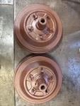 1932 1933 1934 Ford Rear Brake Drums Hubs Original Pair Coupe Sedan Roadster. Fixed Price $350.00.