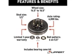 Lippert 814211 12" Brake Hub 6X5.5; 1/2" Stud; 6000LB W/bearing Cone Kit. Fixed Price $99.41.
