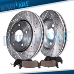 Front Drilled Disc Rotor Ceramic Brake Pad For 1990-1998 Grand Cherokee Wrangler. Fixed Price $88.05.