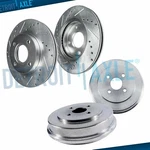 4 Lug Front Drilled Disc Brake Rotors Rear Drums For Chevy Cobalt Pontiac G5 Ion. Fixed Price $126.80.