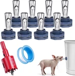 Automatic Pig Nipple Waterer Set With Brass Tank Connectors For Barrel Kit 8PCS. Fixed Price $27.73.