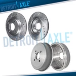 Front Drilled Brake Rotors Rear Drums For 1993 - 2002 Toyota Corolla Chevy Prizm. Fixed Price $107.91.
