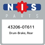 43206-0T611 Nissan Drum-brake, Rear 432060T611, New Genuine Oem Part. Fixed Price $214.66.