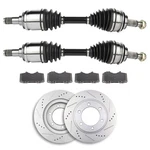 Front Cv Axle + Brake Ceramic Pads & Rotors For Toyota Fj Cruiser 4.0L 2007-2014. Fixed Price $266.59.