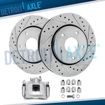 3PC 11.89" Front Drilled Rotors Left Brake Caliper For 2009 - 2012 Dodge Journey. Fixed Price $136.83.