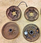 Vw Super Beetle Front Brake Drum Set With Backing Plates Hardware And Shoes. Fixed Price $180.00.