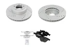 New Drilled Slotted Front Brake Rotors With Ceramic Pads Upgrade For Bmw. Fixed Price $236.39.
